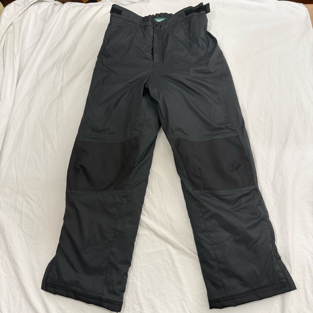 LL Bean Kids Cold Buster Snow Ski Pants Black Winter Waterproof Insulated Sz 12 - Picture 4 of 12